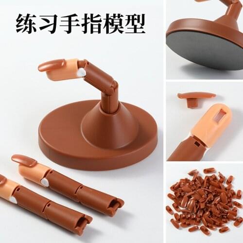 Professional Practice Hand Finger- Include 100 pcs of Replacem Hand Finger Refill Nail Tips For Flexible Practice Trainer