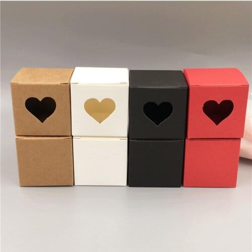 10Pcs/lot Lovely Cute Multi Style And Color Box DIY 5x5x5cm Handmade Kraft Paper Jewelry Festival Romantic Candy Pack Gift Boxes