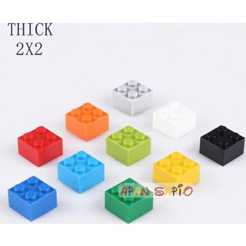 120PCS/lot DIY Building Blocks Thick Bricks 2x2Dots Educational Creative kids Particles Toys for Children fit lego bricks size