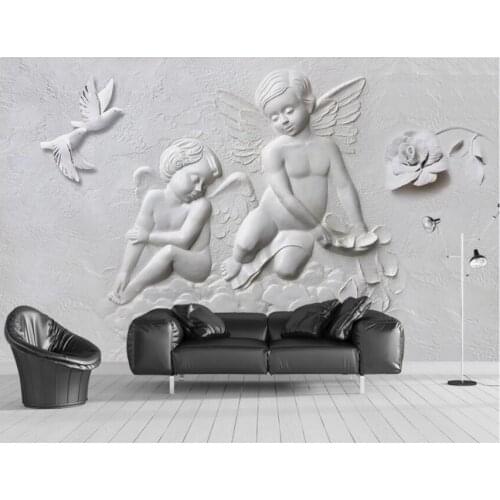 3d wall murals wallpaper Embossed little angel flying pigeon living room home decor custom photo wallpaper for walls 3 d