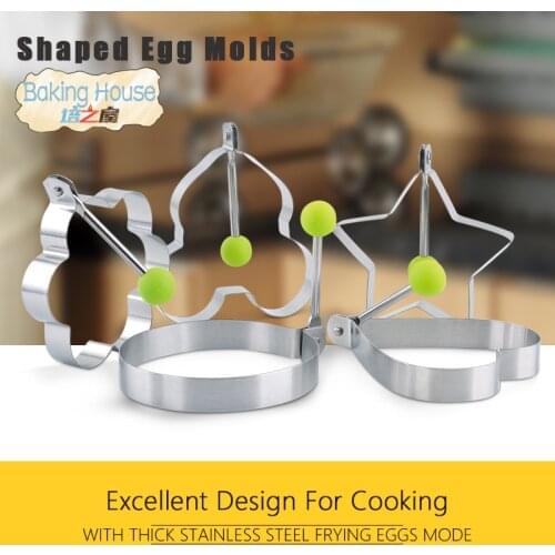 5pcs/set Stainless steel Cute Shaped Fried Egg Mold Pancake Rings Mold Kitchen Tool