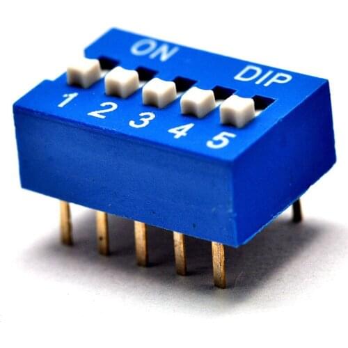 5P DIP switch DIP switch 5-position Toggle switch Pitch 2.54MM Blue (20PCS)