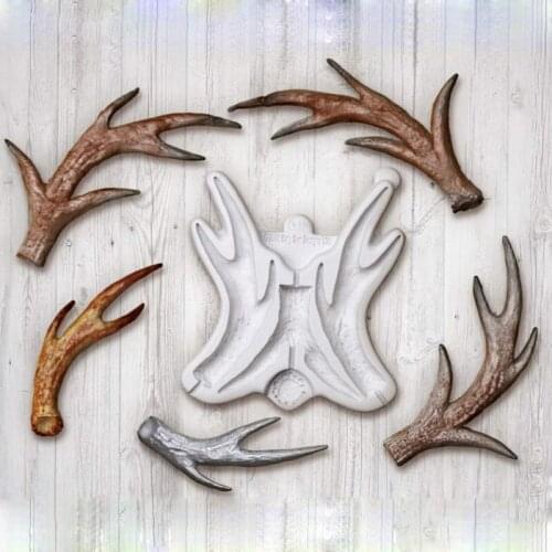 Large Antlers Mould Silicone Mold Fondant Cake Decorating Tool Gumpaste Sugarcraft Chocolate Forms Bakeware Tools