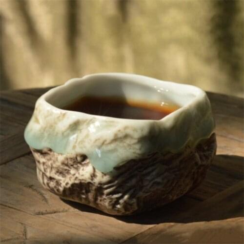 Japanese Celadon Imitation Stone Tea Cup For Pu'er Ceramic Small Tea Bowl Office Master Cup Kung Fu Water Cup Tea Set Drinkware