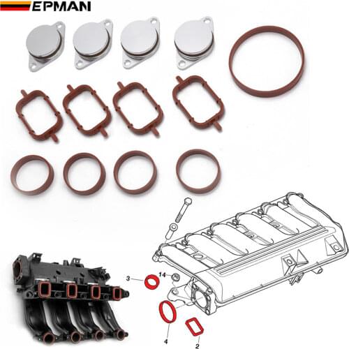 EPMAN 4 x 33mm Aluminium Swirl Flap Removal Repair Kit W Gaskets For BMW E46 E39 E90 E39 / E60 / E61 Intake Manifold TKYD80K