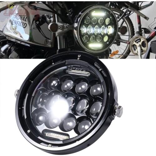 40W 7'' LED Motorcycle Headlight Retro Motorbike Headlamp for Honda Hornet 900 Cafe Racer 883 Sportster Street Glide Road King
