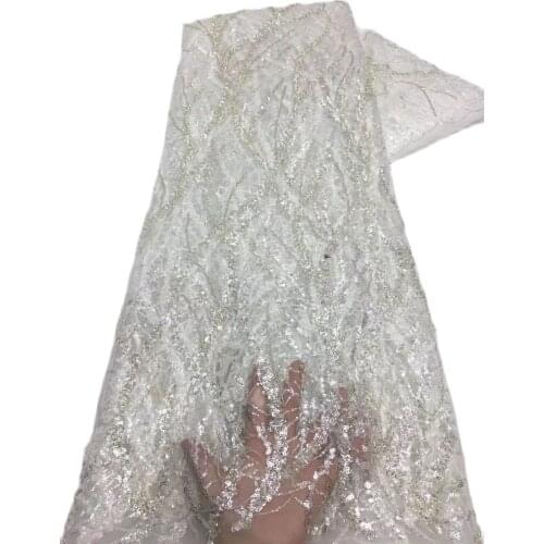 2021 French Tulle Lace Fabric New High Quality Lace Material African Sequins Lace Fabric 3D Embroidery For Evening Wedding Party