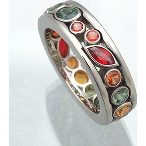 Huitan Unique Design Bridal Wedding Finger-rings Colored Round Marquise CZ Stone Funny Gift Fashion Jewelry for Women Drop Ship