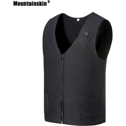 Mountainskin Mens Hiking USB Infrared Heating Vest Coat Winter Outdoor Sport Windbreaker Flexible Electric Thermal Jacket VA605