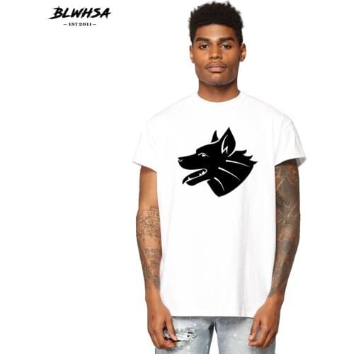 BLWHSH Dog Head Printed T Shirt Men Casual Short Sleeve Cartoon T-shirt Funny Dog Printing Brand Shirt Men Plus Tops Tees Shirts