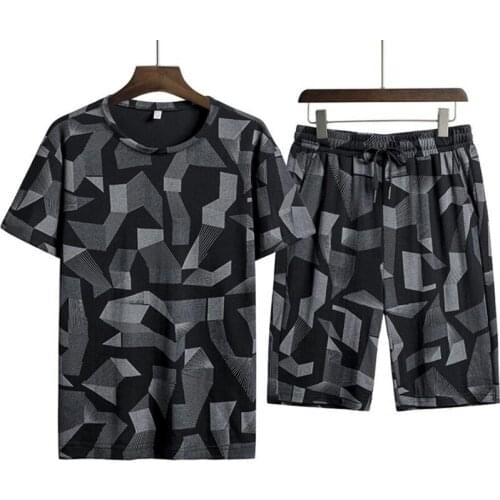 Mens Tracksuit, Summer Comfort Breathable camouflage Casual mens Clothes, Mens T Shirt + Shorts Sets Husband Male Sports suit