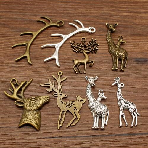 Hot 5pcs Deer Head Charms Pendants Diy Jewelry For Necklace Bracelet Making Accessaries