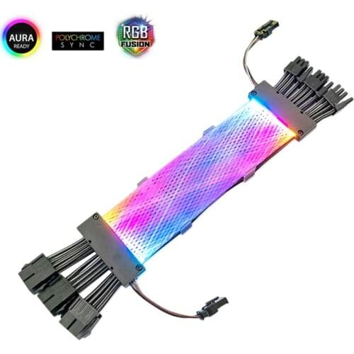 Sync Extension Cable 5V ARGB 6Pin+2Pin GPU Power Illuminated Cable RGB Cable Connector for PC Case