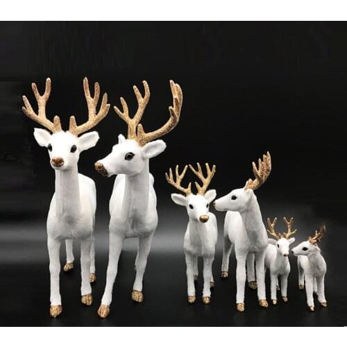 Christmas Simulation White Elk Xmas Party Decorations Deer Plush Deer Reindeer Standing Ornament Decoration Props New Year xx209