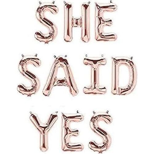 SHE SAID YES Bachelorette, Wedding, Bridal Shower Party Balloon Letter Decorations. 16 Inch Balloons Bridal Celebration Decor