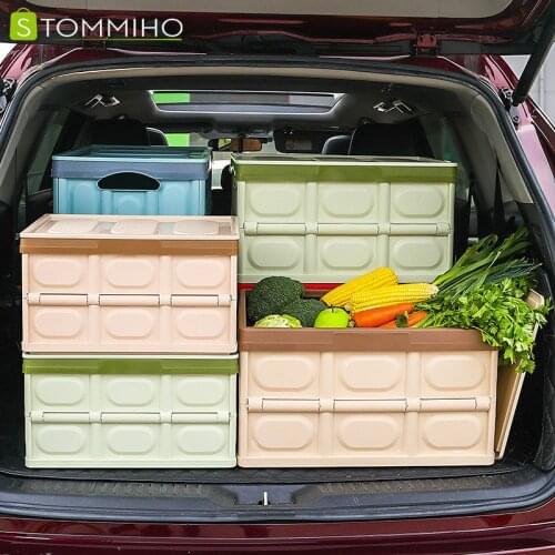 STOMMIHO 30L Foldable Storage Box Clothing Toy Organizer Car Trunk Storage Bin Home Office Organizer Outdoor Fishing Container