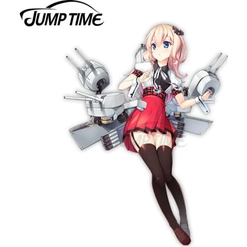 Jump Time 13 x 7.3cm For Azur Lane Leander Anime Waifu Car Stickers Bumper Trunk Graphics Vinyl JDM Air Conditioner Waterproof