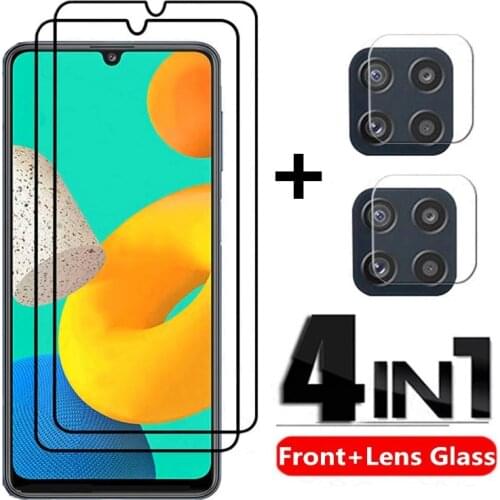 4in1 Tempered Glass For Samsung M32 M42 M12 M62 M21 M31 M51 Full Cover Camera Lens Film For Samsung m12 m42 m32 Screen Protector