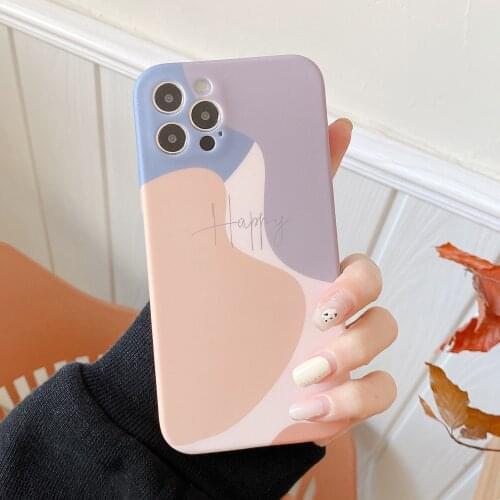 Camera Protection Phone Case For iPhone 11 12 Pro Max X XS Max XR 7 8 Plus SE 2020 Art Retro Abstract Geometry Liquid Soft Cover
