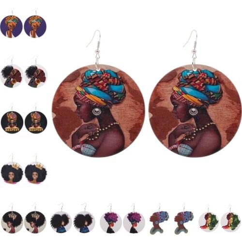 Roform 6cm Good Quality Round Wood Earrings Fashion African style Earings for women Pendant 2020 novelty