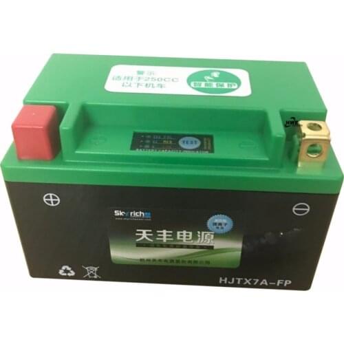 12V HJTX7A-FPS motorcycle start battery with BMS and more than 2000 times cycle life free shipment lead acid battery replacement