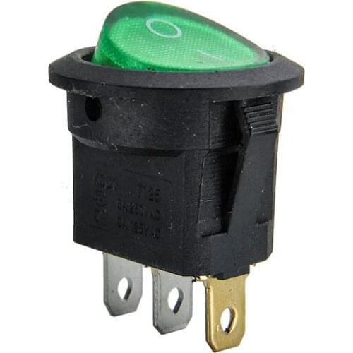 20pcs 50pcs 2 color 23mm 3 Pin 250V 6A Light Round Boat Switch Snap-in SPST ON OFF Rocker Position rocker Switch led copper feet