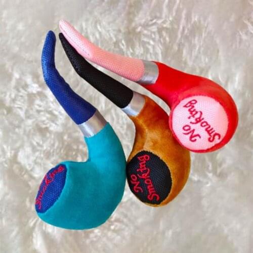 3 Colors Pet Plush Squeaking Pipe Shape Toy Interactive Creative Training Persistent Screaming Toys Pet Dog Supplies