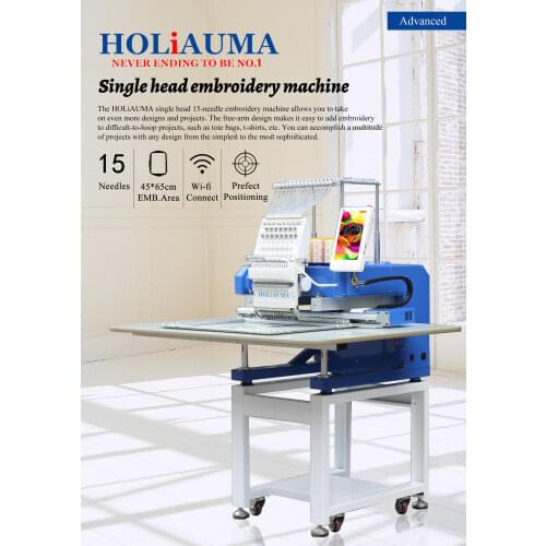 Single head embroidery machine for cap flat and garment