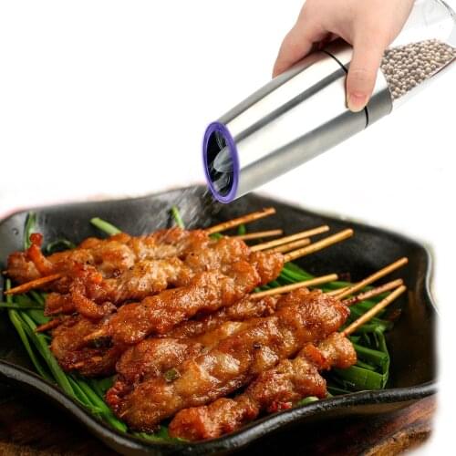 Automatic Electric Pepper Grinder Salt Cumin Spice Mill Cooking Tools with LED Light Gravity Sensor Ceramic Grinder