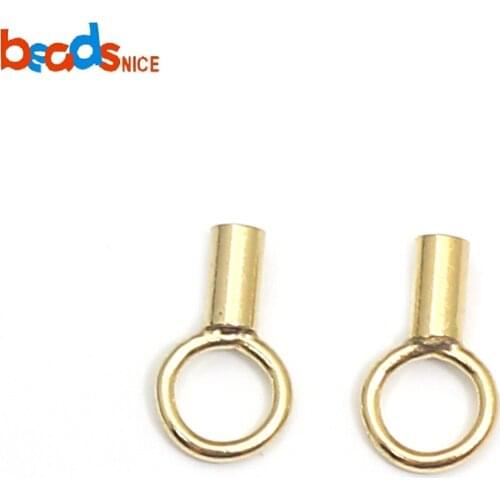 Beadsnice Gold Filled Braided Cord End Cap Bracelet Leather Cord End Cap with Hook Clasp Jewelry Findings ID40023