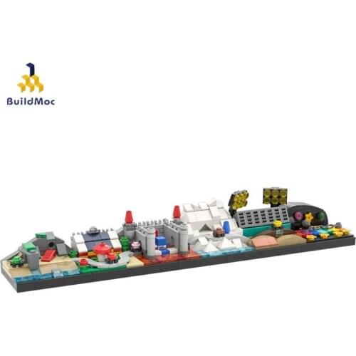 Buildmoc Creator Skyline Building 64 Racing Game Cartoon Characters Modular Building Blocks Cartoon Model Diy Kids Toys Gifts