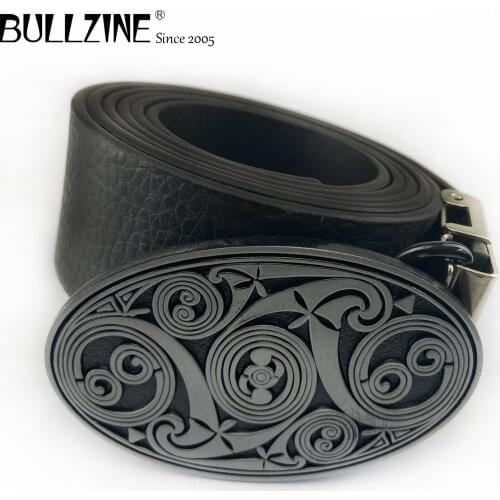 Bullzine Zinc alloy retro western Celtic belt buckle cowboy jeans belt buckle FREE PU belt FP-03511 drop shipping