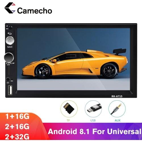 Camecho Andriod 8.1 7" Car Multimedia Player 2 Din GPS Car Radio Universal Bluetooth USB FM MirrorLink Audio Stereo Autoradio