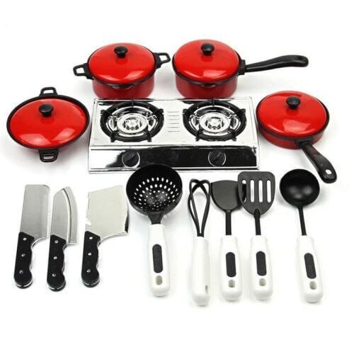 Got Kid Kitchen Accessory Cooking Pretend RoleToddler Girls Baby Play House Toy Pots Pans FoodCookware Set Gift Kid Child