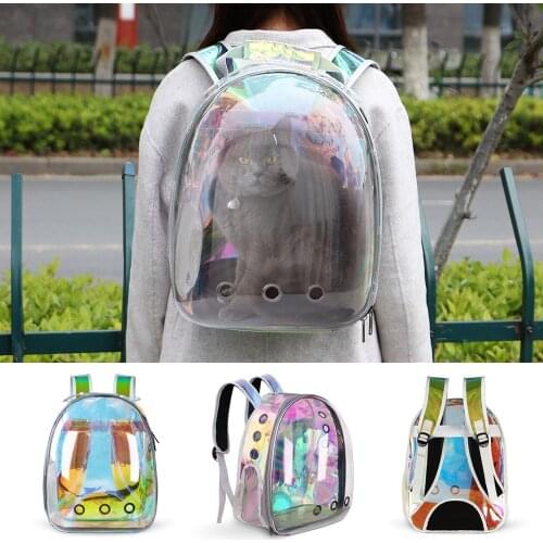 Breathable Cat Bag Transparent Outdoor Puppy Cat Backpack Carrier Cats Box Cage Small Dog Pet Travel Box Handbag Space Capsule