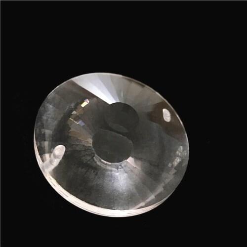 Hot !! 45mm Crystal Glass Round Sun Disk 2 Holes/1 Hole Lighting Prism Glass Shinning Chandelier Pendant Hanging Parts