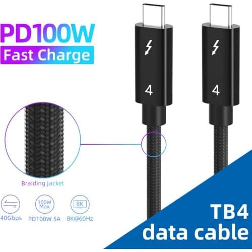 Coaxial USB C To USB Thunderbolt 4 Type C Cable USB4 PD 100W 40Gbps Data Transfer USB-C Cable for M1 Macbook and Ipad pro