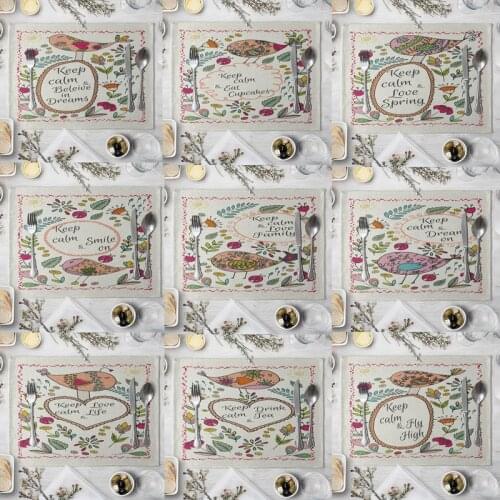 Easter Birds Printing Table Mat Animal Bird Pattern Kitchen Placemat Table Napkin for Party Decoration Dining Accessories