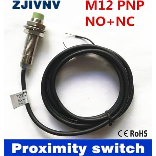 M12 Non- flush type DC 6-36v PNP NO+NC normally open and close 4 wires cylinder type proximity inductive sensor proximity switch