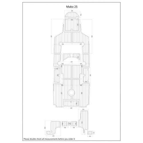 Mako 25 Swim Platform and Cockpit Boat EVA Faux Teak Decking Floor Pad