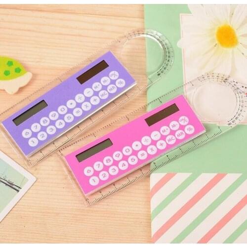 Mini Calculator Ruler Fashion Multifunction 10cm Ultra-thin Ruler Gift Hesap Makinesi Calculadora Office Supplies