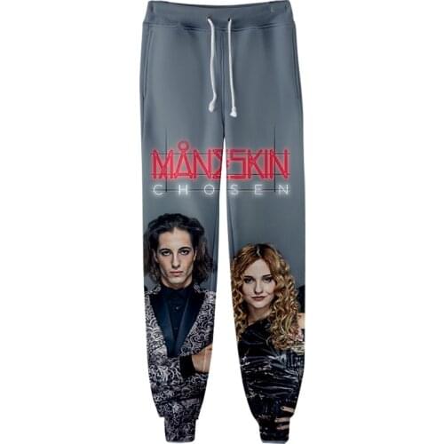 Maneskin 3D Men/Womens jogger pants Bunched Trousers HIP HOP Sweatpants Punk style Kawaii Threaded Bunched Leg Pants
