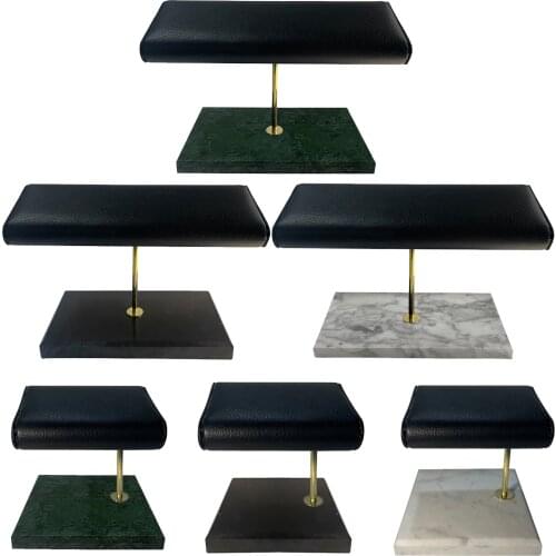 PU Leather Marble Base Watch Organizer Watch Display Stand Watch Stand Holder Bangles Storage Organizer Display for Vanity Top