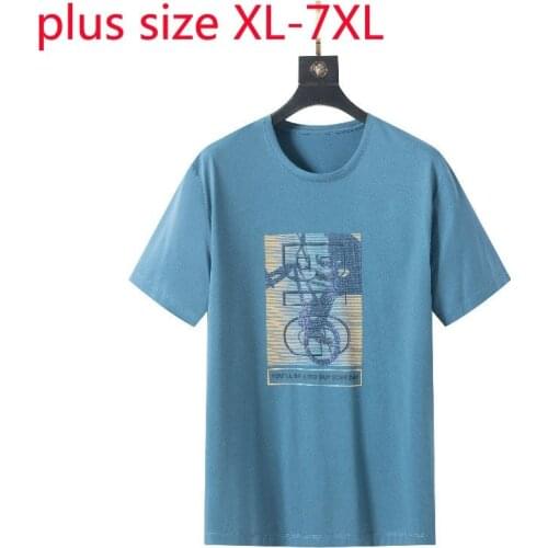 New Arrival Fashion Summer Men Round Neck Printed Short Sleeve Male Knitted Casual T Shirt Plus Size XL 2XL 3XL 4XL 5XL 6XL 7XL