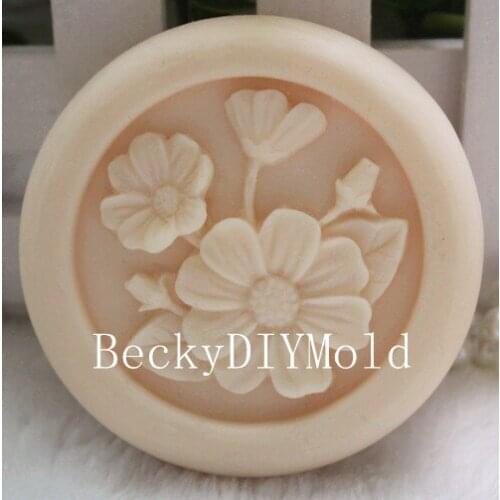 Wholesale!!!1pcs 6.8x6.8x2.0cm Flower (zx10) Silicone Handmade Soap Mold Crafts DIY Mould
