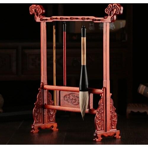Hang the brush brush hanging shelf mahogany red sandalwood wood hanging rack the "scholars four jewels" large brush pen rack