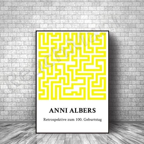 Anne Albers’ 100th birthday poster art retrospective has been edited with an abstract poster on Art Deco canvas