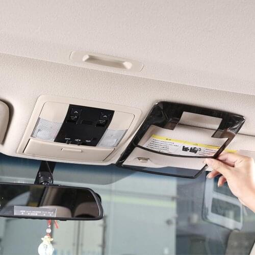 Black Wood Grain ABS Front Row Roof Reading Lamp Frame Trim for Toyota Land Cruiser Prado FJ150 150 2010-2018 Models Accessories