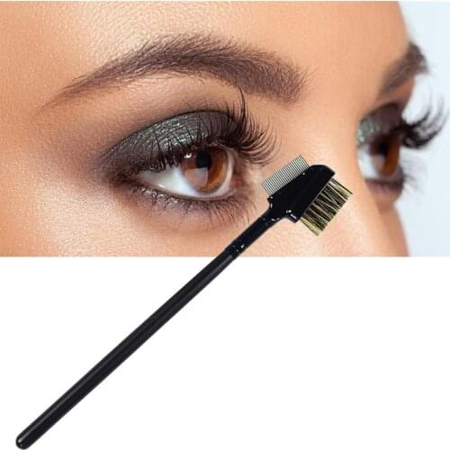 Kapmore Eyebrow Comb Wood Handle Dual-head Creative Stainless Steel Needle Eyelash Comb Eyelash Brush Women Makeup Tool