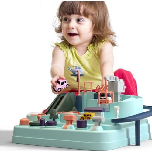 Education Railcar Toy Eco-Friendly Baby Adventure Toy Car Macaron Color Table Games Boy and Girl Puzzle Toys Dropshipping